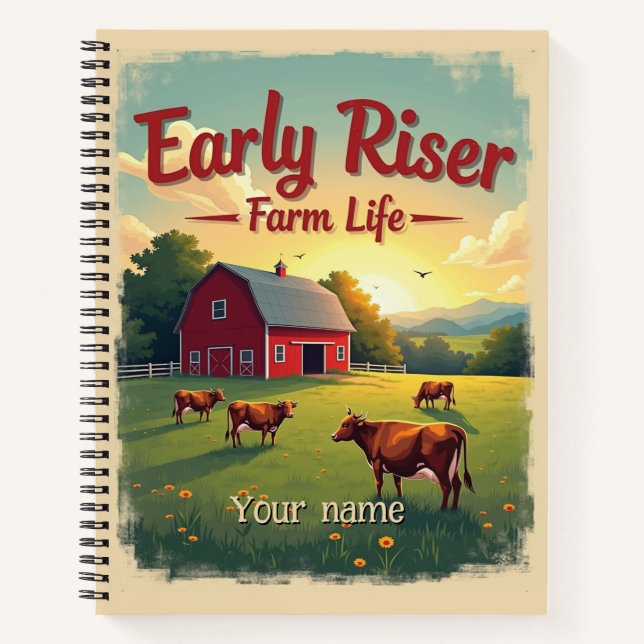 Carnet Première Riser Retro Farm Grange Scène (Devant)