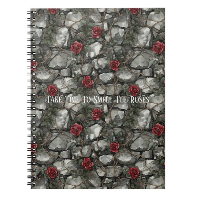 Carnet Prenez Le Temps De Sentir Les Briques De Roses  (Devant)