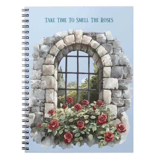 Carnet Prenez Le Temps De Sentir Les Briques De Roses Fen (Devant)
