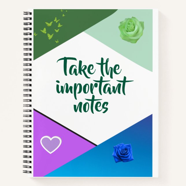 Carnet Prenez les notes importantes".carnet en spirale (Devant)