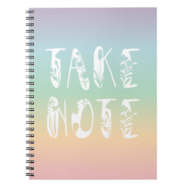 Carnet "Prenez note" Pastel Rainbow (Devant)