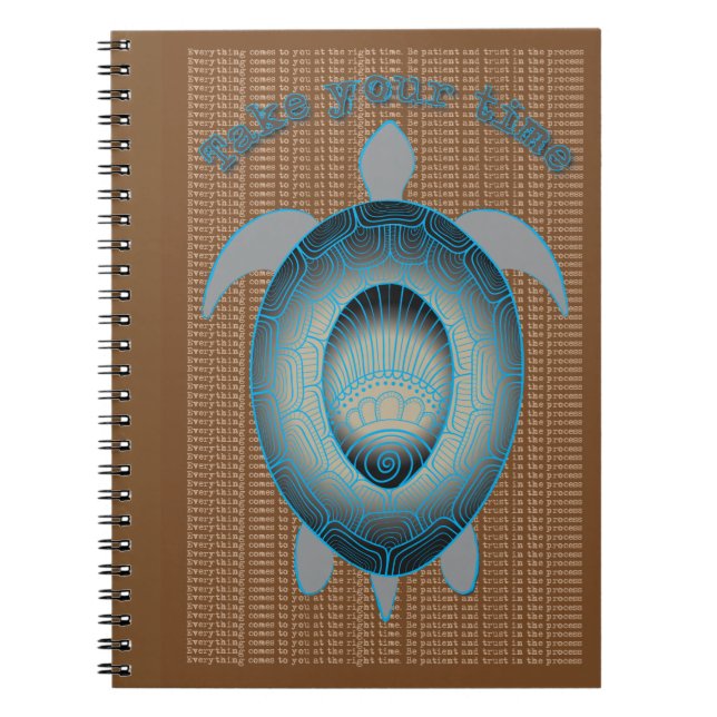 Carnet Prenez votre temps Turtle motivation citation (Devant)
