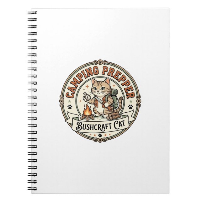 Carnet Préparateur de camping Bushcraft Chat Préparateur  (Devant)