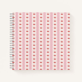 Carnet Preppy Cherry Stripes - Pink and Off White