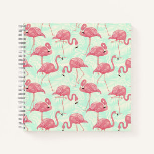 Carnet Preppy Chic Elegant Pink Flamingo Motif