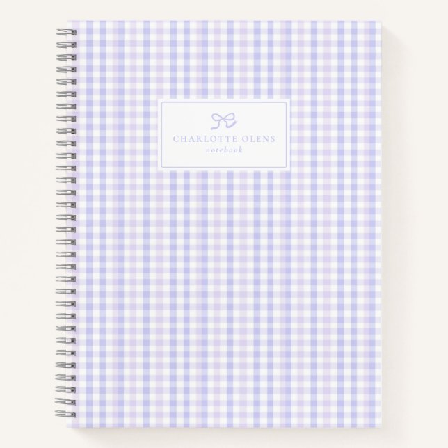 Carnet Preppy & Pastel Lavender En vichy (Devant)