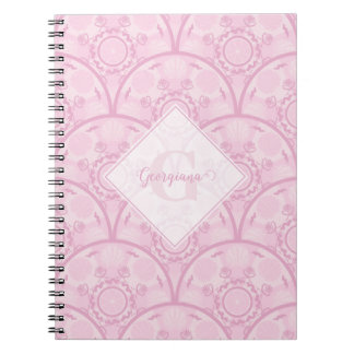 Carnet Preppy Personnalisée En Mandala Rose Art Déco