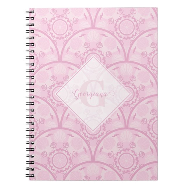 Carnet Preppy Personnalisée En Mandala Rose Art Déco (Devant)