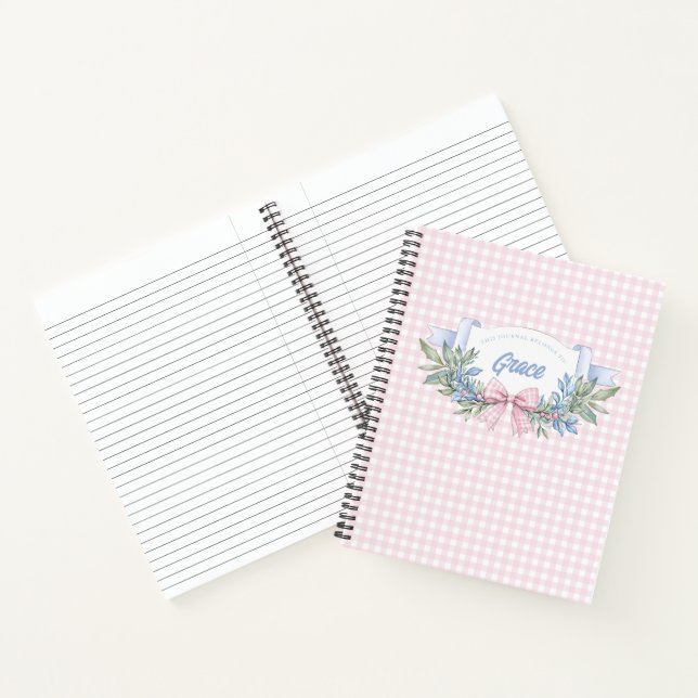 Carnet Preppy Rose En vichy grand-millénaire (Intérieur)