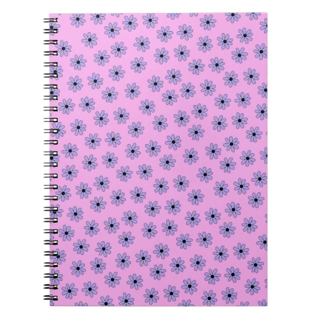 Carnet Preppy violet bleu Hippie Motif (Devant)