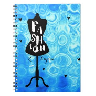 Carnet Présentoir de mannequin vintage rétro bleu MODE
