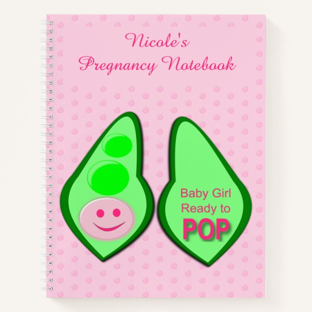 Carnet Prêt à pop bébé fille Pregnancy Pea rose (Devant)