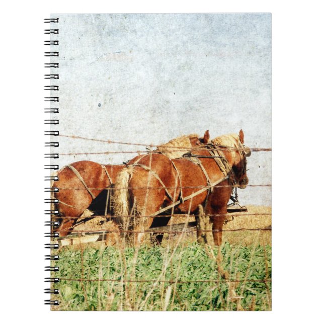 Carnet Prêt Pour Le Travail, Deux Chevaux De Brouillon (Devant)
