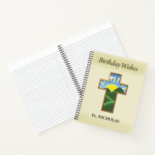 Carnet Prêtre croisé anniversaire Personnalisé