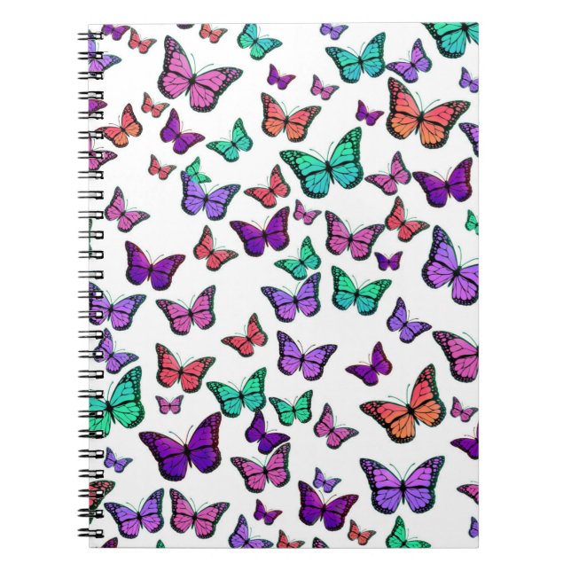 Carnet Pretty Colorful Butterflies Pattern (Devant)