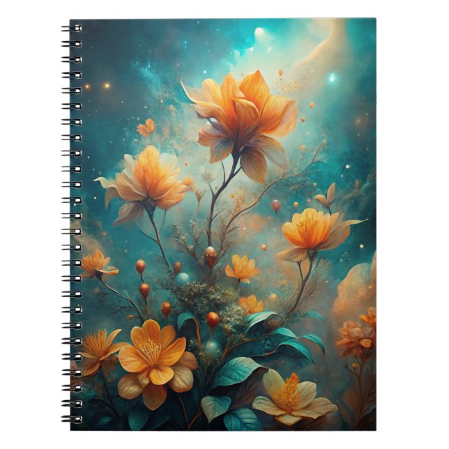 Carnet Pretty Orange Flowers  (Devant)