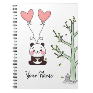 Carnet Pretty Panda Girly Pink Custom