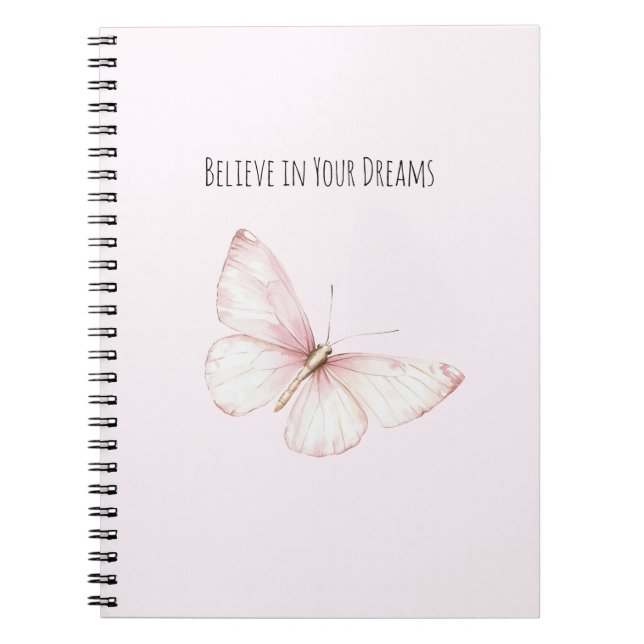 Carnet Pretty Pink Butterfly Believe in Dreams (Devant)