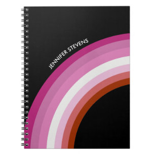 Carnet Pride lesbienne Rainbow Pink Drapeau Monogramme no