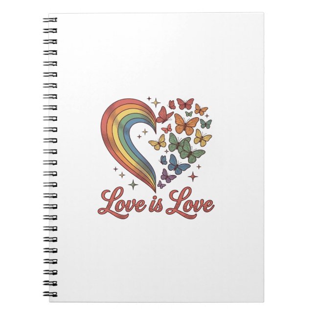 Carnet Pride Papillon Cœur Amour Est Amour Conception de  (Devant)