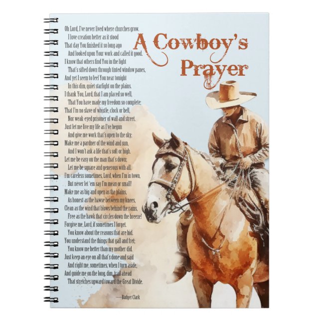 Carnet Prière de Cowboy Cheval religieux chrétien occiden (Devant)