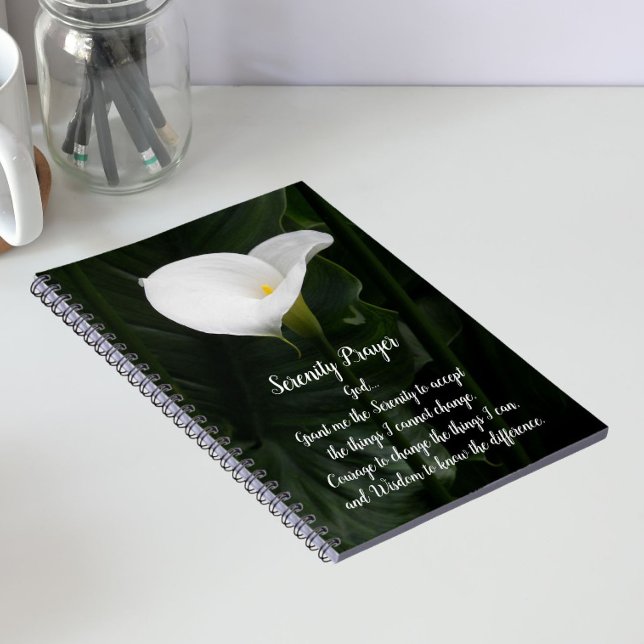 Carnet Prière de sérénité Fleur de lys calla blanche (In Situ)
