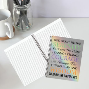 Carnet Prière de sérénité inspirante Arc-en-ciel coloré