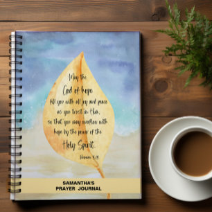 Carnet Prière personnalisée Bible Bleu Jaune Verse