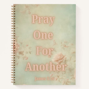 Carnet Priez les Uns pour les Autres Rose et Bleu Floral