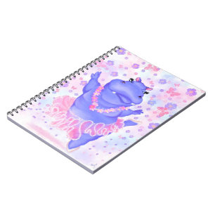 Carnet Prima Ballerina Hippo - Ajouter Votre Texte / Nom