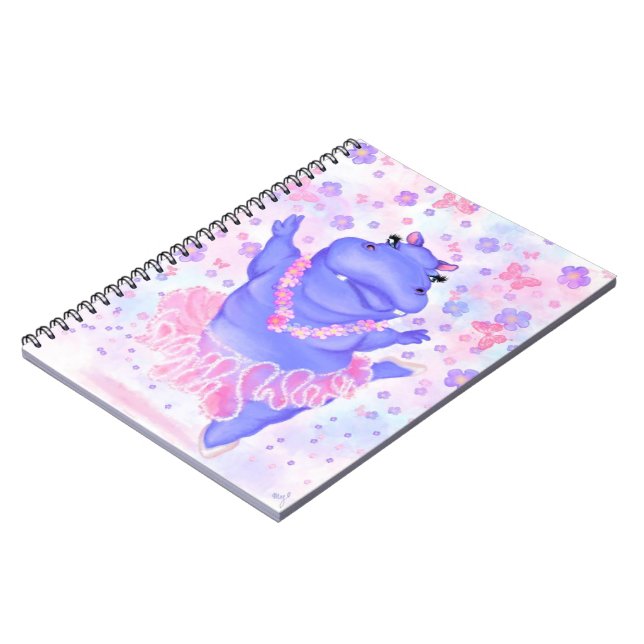 Carnet Prima Ballerina Hippo - Ajouter Votre Texte / Nom (Côté gauche)