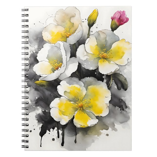 Carnet Primevère - Fleurs à l'aquarelle (Devant)