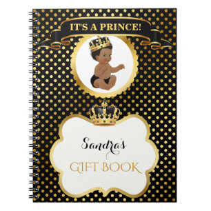 Carnet Prince Royal Black Gold Gift d'Afro-américain