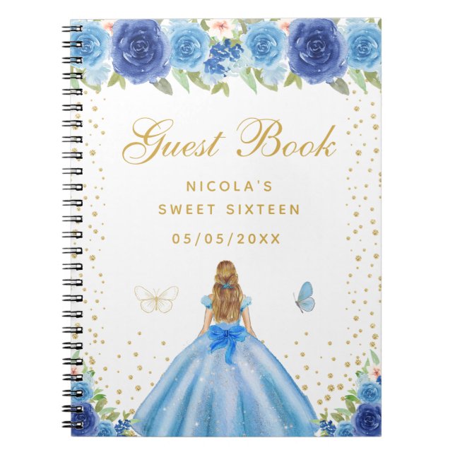 Carnet Princesse aux Cheveux Blonds Fleur Bleue Sweet Sei (Devant)
