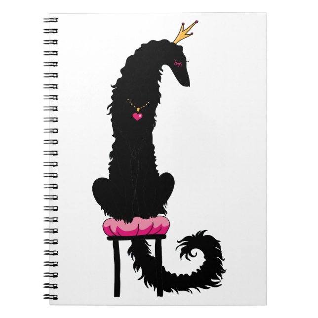 Carnet Princesse Borzoï Noir (Devant)
