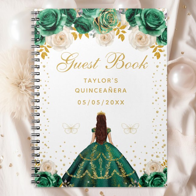 Carnet Princesse Fleur Verte Quinceañera (Créateur téléchargé)