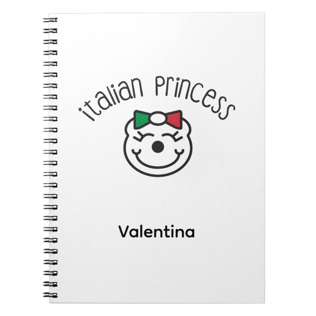 Carnet Princesse Italienne - Ours À Main Mignonne (Devant)
