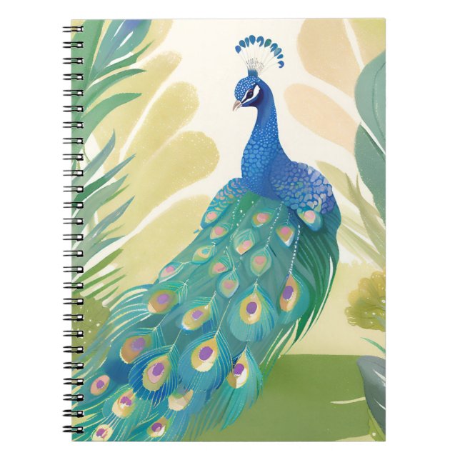 Carnet Princesse Paon | Aquarelle Animalier Nature (Devant)