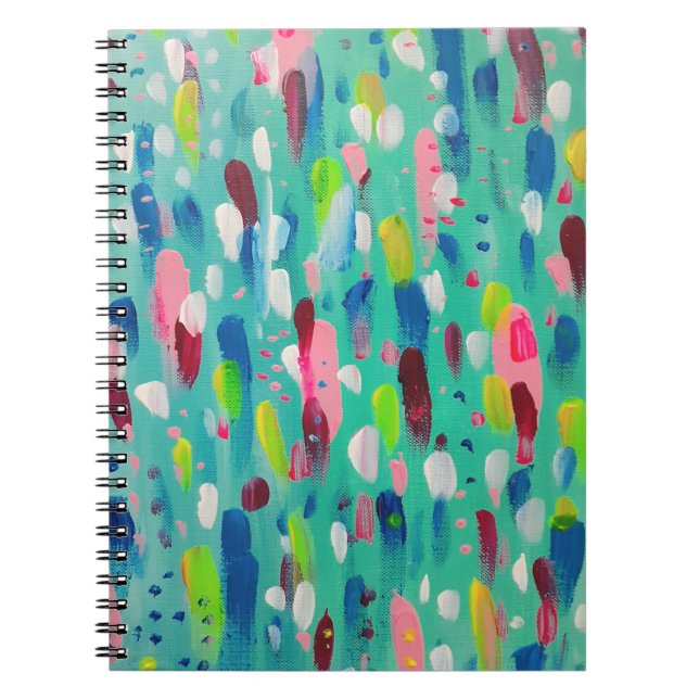 Carnet Printemps Blues Art Abstrait (Devant)