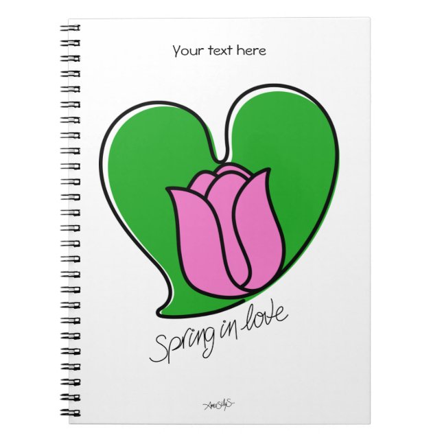 Carnet Printemps en amour - Tulipes roses (Devant)