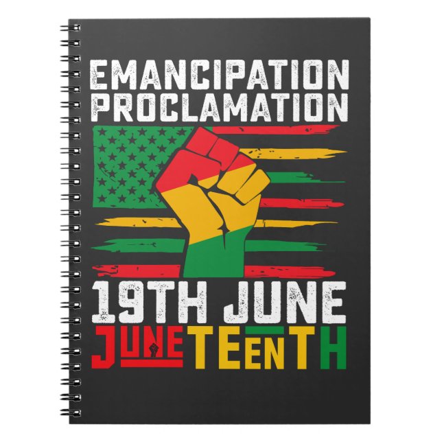 Carnet Proclamation d'émancipation Juneteenth Liberté noi (Devant)