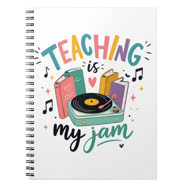 Carnet Prof Enseignant Rétro C'est Mon Truc Disque Vinyle (Devant)