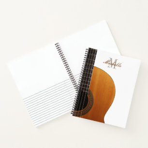 Carnet Professeur de guitare et élève au nom personnalisé