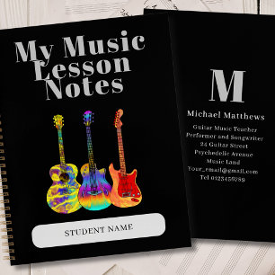 Carnet Professeur de Guitare Leçon de Musique Personnalis