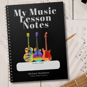 Carnet Professeur de Guitare Leçons de Musique Élève Pers