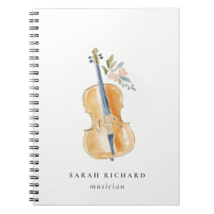Carnet Professeur de musique Élégant Musicien Aquarelle