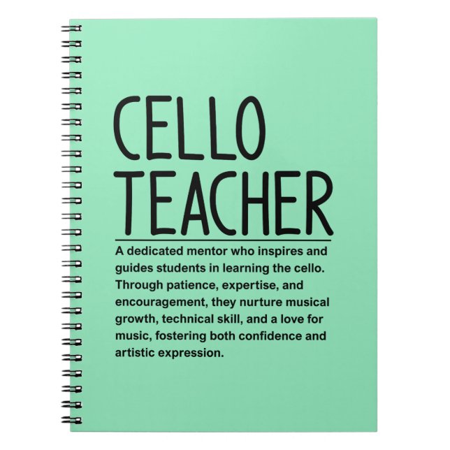 Carnet Professeur de violoncelle (Devant)