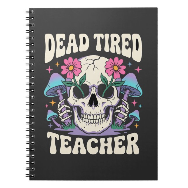 Carnet Professeur Épuisé Crâne Champignon Halloween Graph (Devant)