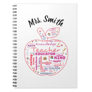 Carnet Professeur personnalisé Apple Word Art planner