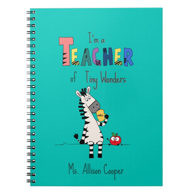 Carnet Professeur Zèbre Mignon  (Devant)